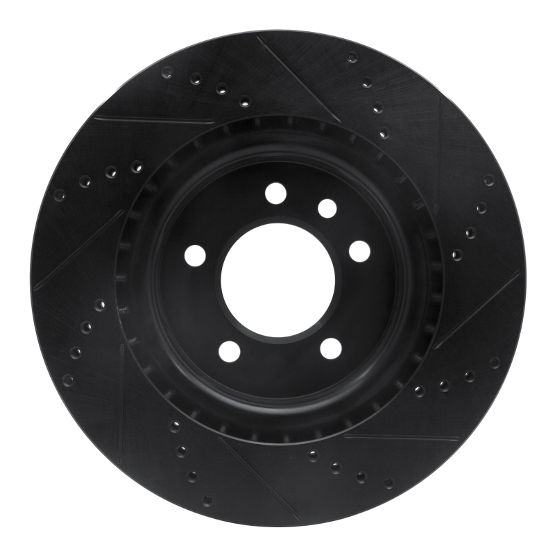 Land Rover Range Rover Sport Brake Rotor (1) - Rear Left - R1 Concepts - Drilled & Slotted - Black - `18-`20